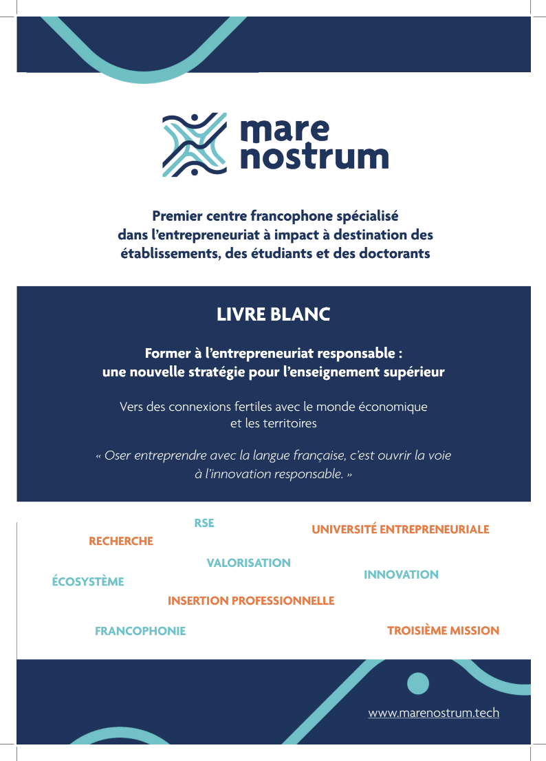 Couverture du Livre Blanc - Former à l'entrepreneuriat responsable